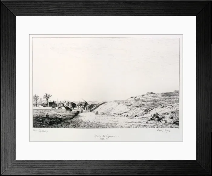 Framed Print : Poste de Charonne, Siege of Paris, 1870-1871. Artist: Paul Roux Framed Print : Poste de Charonne, Siege of Paris, 1870-1871. Artist: Paul Roux