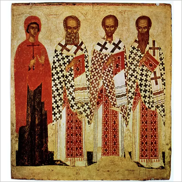 Saints Paraskeve, Gregory the Theologian, John Chrysostom and Basil the Great, early 15th century