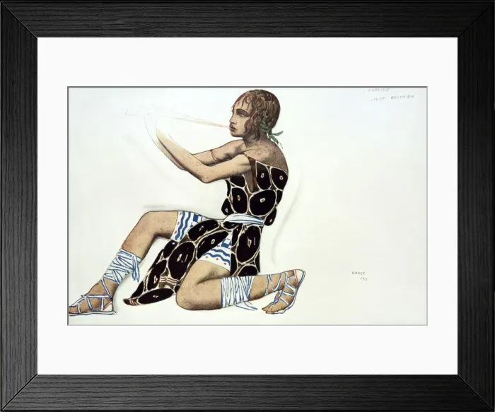 Framed Print : Beotien, costume design a Ballets Russes production of Narcisse, music by Tcherepnin, 1911. Artist: Leon Bakst Framed Print : Beotien, costume design a Ballets Russes production of Narcisse, music by Tcherepnin, 1911. Artist: Leon Bakst