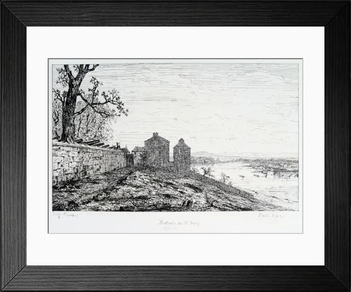 Framed Print : Battery of St Ouen, Siege of Paris, 1870-1871. Artist: Paul Roux Framed Print : Battery of St Ouen, Siege of Paris, 1870-1871. Artist: Paul Roux