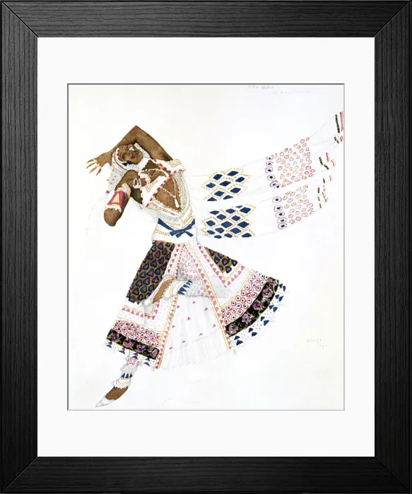 Framed Print : Bayadere costume design for Le Dieu Bleu (The Blue God), 1911. Artist: Leon Bakst Framed Print : Bayadere costume design for Le Dieu Bleu (The Blue God), 1911. Artist: Leon Bakst