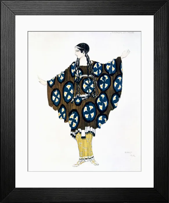 Framed Print : Costume design for a Ballets Russes production of Ravels Daphnis et Chloe, 1912. Artist: Leon Bakst Framed Print : Costume design for a Ballets Russes production of Ravels Daphnis et Chloe, 1912. Artist: Leon Bakst