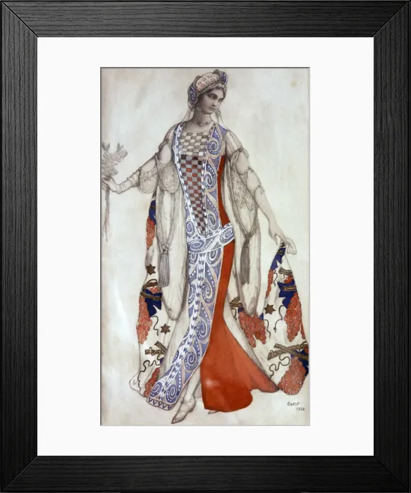 Framed Print : Sleeping Beauty, ballet costume design, c1913. Artist: Leon Bakst Framed Print : Sleeping Beauty, ballet costume design, c1913. Artist: Leon Bakst
