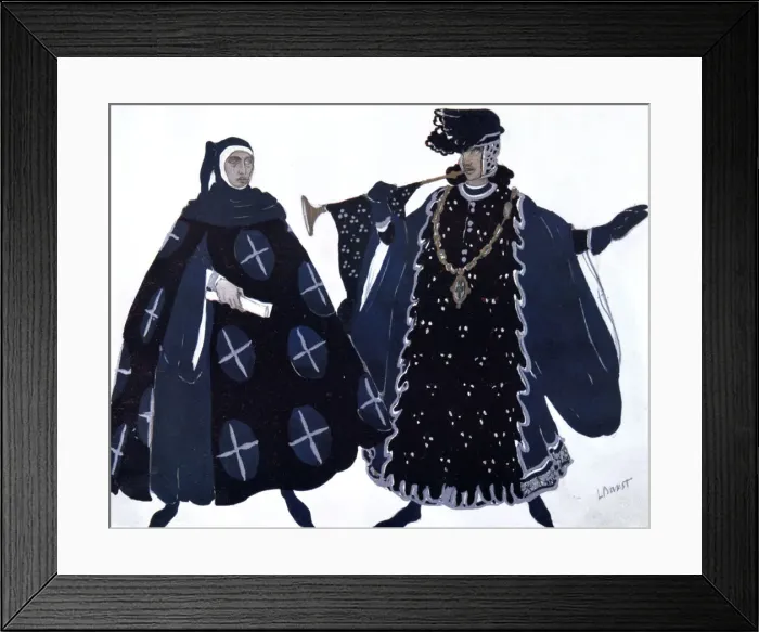 Framed Print : Two Heralds, ballet costume design, 1911. Artist: Leon Bakst Framed Print : Two Heralds, ballet costume design, 1911. Artist: Leon Bakst