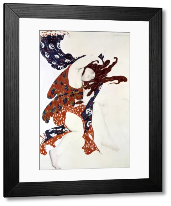 Framed Print : Premiere Bacchante, costume design for a production of Tcherepnins Narcisse, 1911. Artist: Leon Bakst Framed Print : Premiere Bacchante, costume design for a production of Tcherepnins Narcisse, 1911. Artist: Leon Bakst