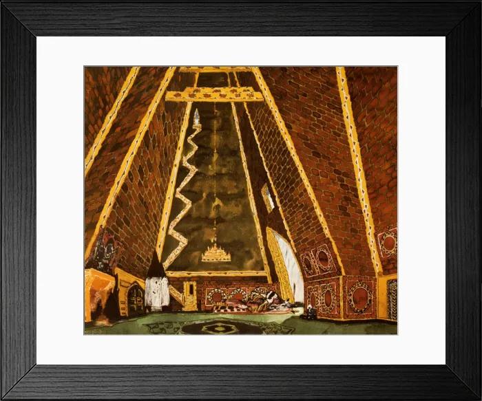 Framed Print : Set design for Thamar, ballet by Mily Balakirev, 1912. Artist: Leon Bakst Framed Print : Set design for Thamar, ballet by Mily Balakirev, 1912. Artist: Leon Bakst
