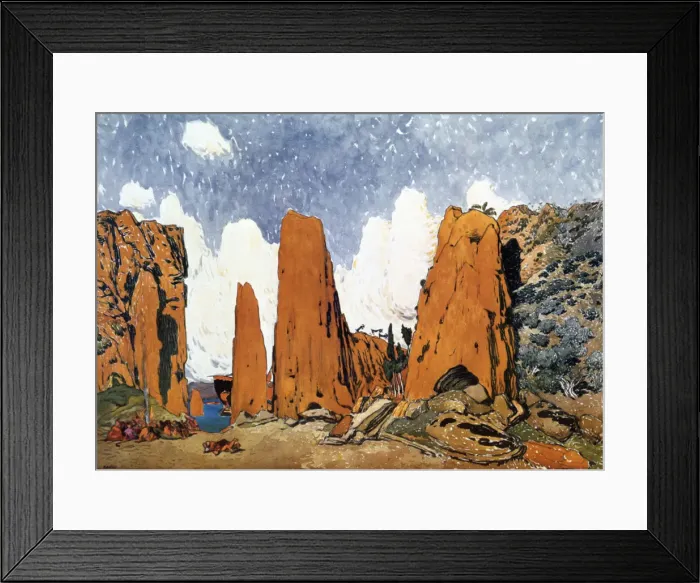 Framed Print : Set design for a Ballets Russes production of Ravels Daphnis et Chloe, 1912. Artist: Leon Bakst Framed Print : Set design for a Ballets Russes production of Ravels Daphnis et Chloe, 1912. Artist: Leon Bakst