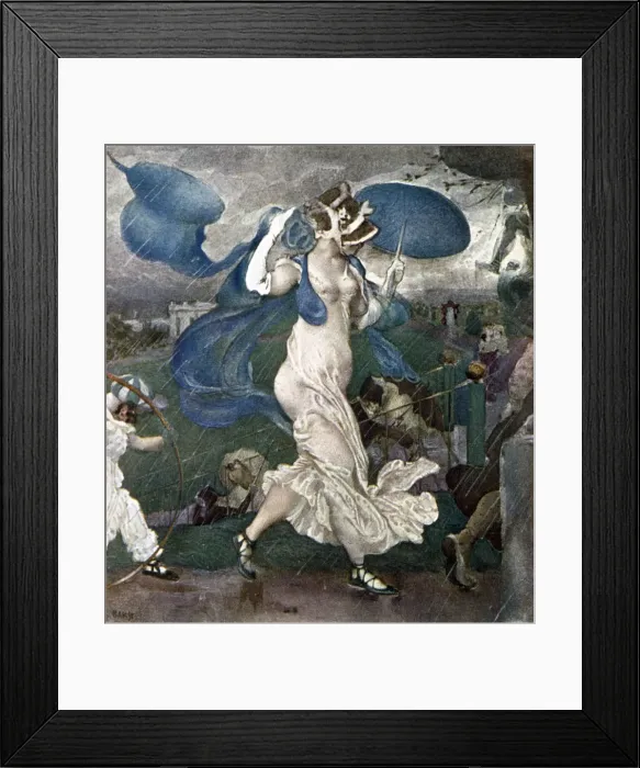 Framed Print : The Downpour, set design for a ballet, 1906. Artist: Leon Bakst Framed Print : The Downpour, set design for a ballet, 1906. Artist: Leon Bakst