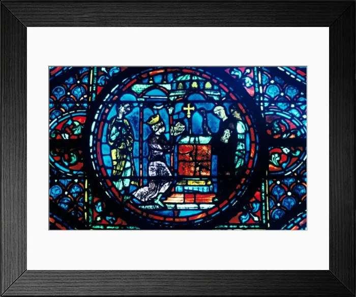 Framed Print : Charlemagne gives relics to the Chapel at Aix, stained glass, Chartres Cathedral, France, c1225 Framed Print : Charlemagne gives relics to the Chapel at Aix, stained glass, Chartres Cathedral, France, c1225