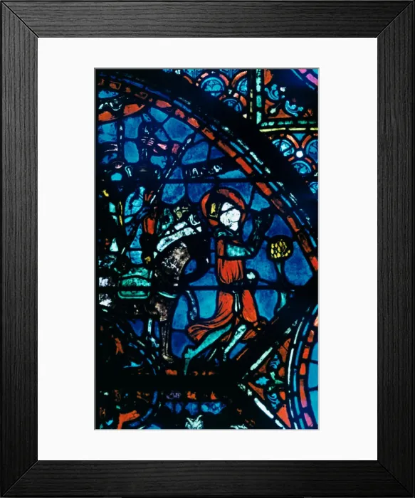 Framed Print : Charlemagne prays, stained glass, Chartres Cathedral, France, c1225 Framed Print : Charlemagne prays, stained glass, Chartres Cathedral, France, c1225