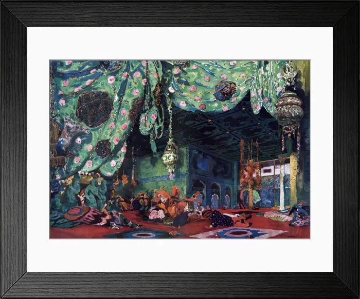 Framed Print : Set design for the ballet Scheherazade, c1913. Artist: Leon Bakst Framed Print : Set design for the ballet Scheherazade, c1913. Artist: Leon Bakst