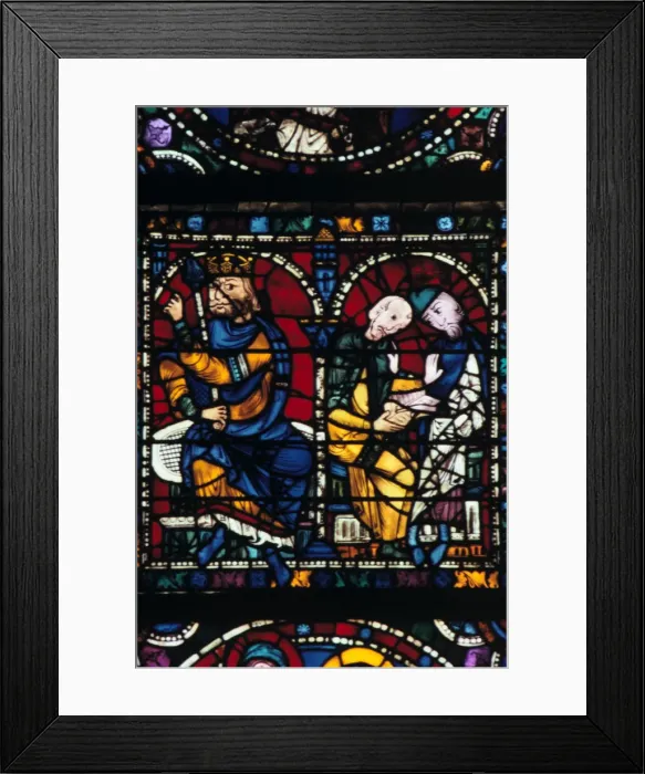 Framed Print : Herod and his advisors, stained glass, Chartres Cathedral, France, 1145-1155 Framed Print : Herod and his advisors, stained glass, Chartres Cathedral, France, 1145-1155