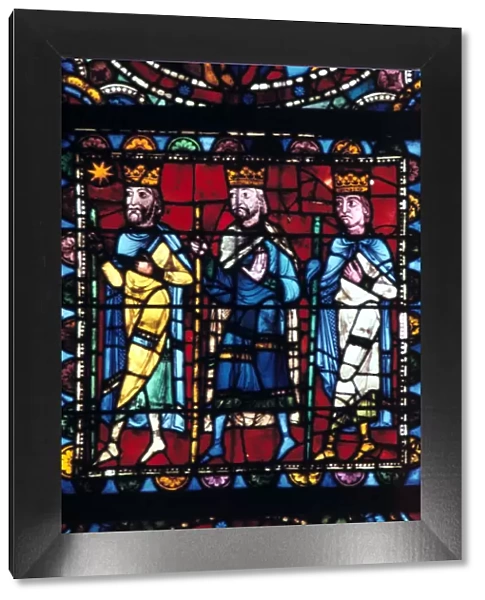 The Adoration of the Magi, stained glass, Chartres Cathedral France, 1145-1155