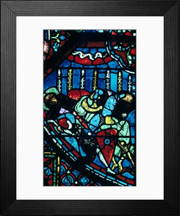 Framed Print : Miracle of the flowering lances, stained glass, Chartres Cathedral, France, c1225 Framed Print : Miracle of the flowering lances, stained glass, Chartres Cathedral, France, c1225