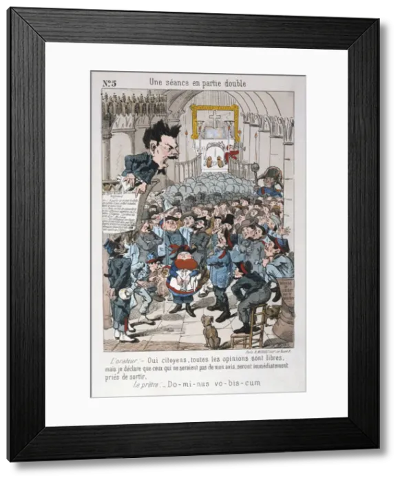 Framed Print : Une Seance en Partie Double, 1871 Framed Print : Une Seance en Partie Double, 1871