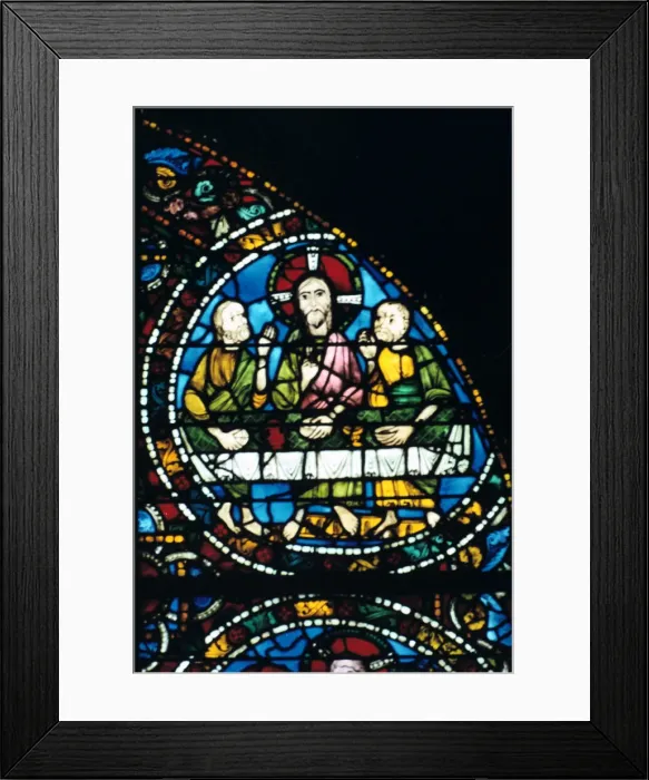 Framed Print : The Last Supper, stained glass, Chartres Cathedral, France, 1194-1260 Framed Print : The Last Supper, stained glass, Chartres Cathedral, France, 1194-1260
