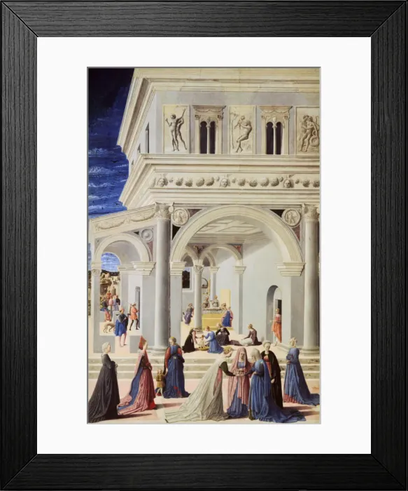 Framed Print : The Birth of the Virgin, 1467. Artist: Fra Carnevale Framed Print : The Birth of the Virgin, 1467. Artist: Fra Carnevale
