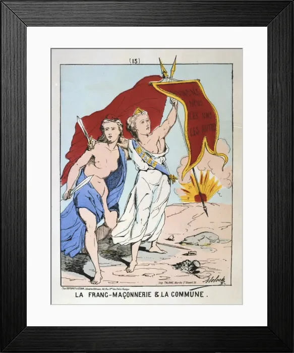Framed Print : Allegory of la Franc-Maconnerie et la Commune, Paris Commune, 1871 Framed Print : Allegory of la Franc-Maconnerie et la Commune, Paris Commune, 1871