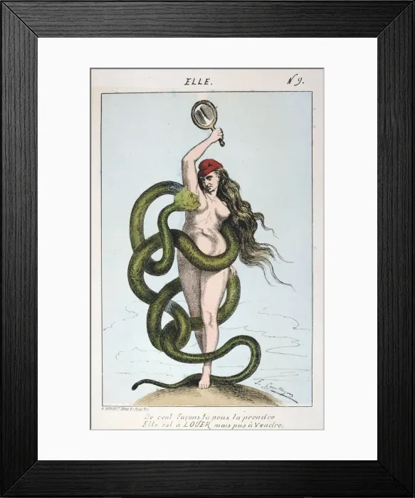 Framed Print : Elle 1871. Cartoon depicting an allegorical figure representing the Paris Framed Print : Elle 1871. Cartoon depicting an allegorical figure representing the Paris