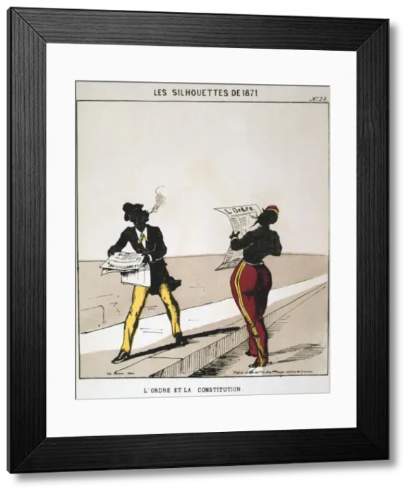 Framed Print : L Ordre et la Constitution, 1871. from series Les Silhouettes de 1871. Paris Commune, 1871. Artist: Moloch Framed Print : L Ordre et la Constitution, 1871. from series Les Silhouettes de 1871. Paris Commune, 1871. Artist: Moloch