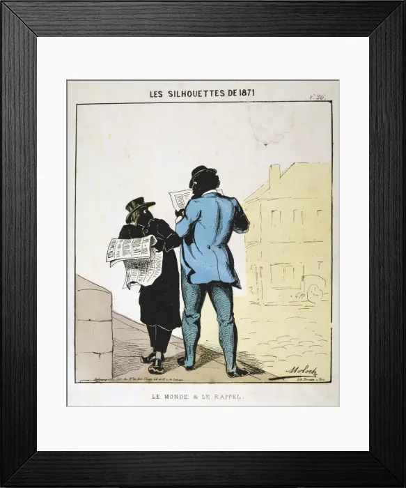 Framed Print : Le Monde et le Rappel, 1871. Artist: Moloch Framed Print : Le Monde et le Rappel, 1871. Artist: Moloch