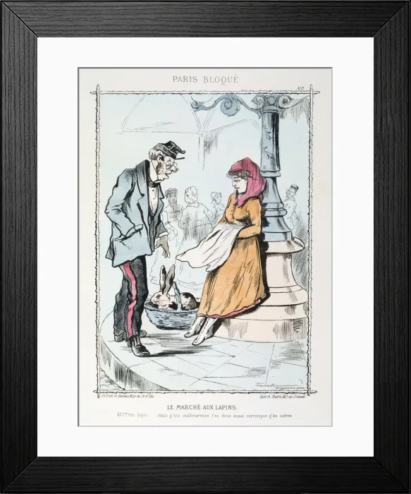 Framed Print : Le Marche aux Lapins, 1870-1871 Framed Print : Le Marche aux Lapins, 1870-1871