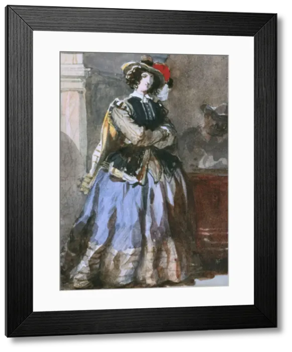 Framed Print : Portrait of Woman, 19th century. Artist: Eugene Louis Lami Framed Print : Portrait of Woman, 19th century. Artist: Eugene Louis Lami