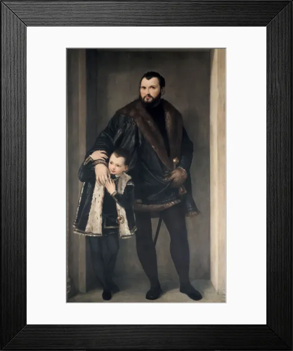 Framed Print : Giuseppe da Porto and his Son, 16th century. Artist: Paolo Veronese Framed Print : Giuseppe da Porto and his Son, 16th century. Artist: Paolo Veronese