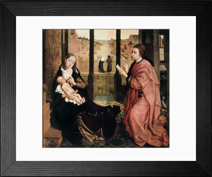 Framed Print : St Luke Drawing the Virgin, 15th century. Artist: Rogier Van der Weyden Framed Print : St Luke Drawing the Virgin, 15th century. Artist: Rogier Van der Weyden