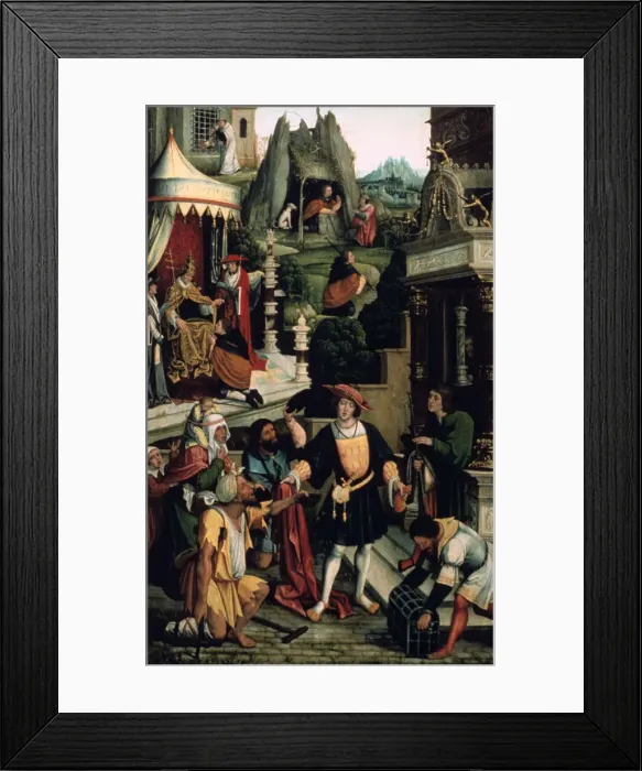 Framed Print : Legend of Saint Roch, 16th century. Artist: Bernaert van Orley Framed Print : Legend of Saint Roch, 16th century. Artist: Bernaert van Orley