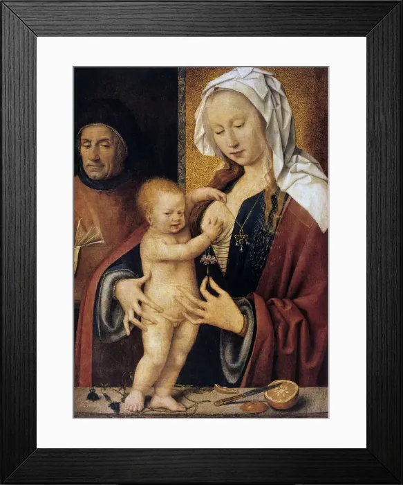 Framed Print : The Holy Family, 16th century. Artist: Joos van Cleve Framed Print : The Holy Family, 16th century. Artist: Joos van Cleve