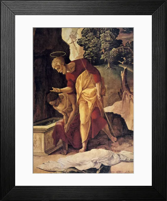 Framed Print : The Apostle Philip Baptizing the Eunuch, detail, 16th century. Artist: Jan van Scorel Framed Print : The Apostle Philip Baptizing the Eunuch, detail, 16th century. Artist: Jan van Scorel