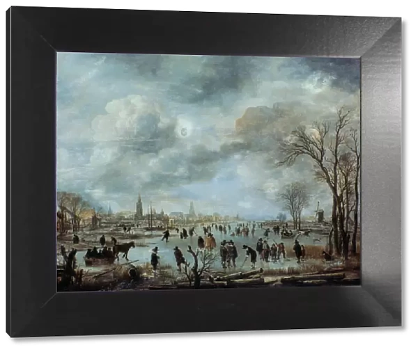 River view in the winter, 17 century. Artist: Aert van der Neer