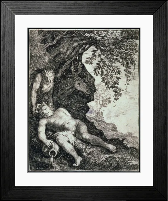 Framed Print : The Drunken Silenus, 17th century. Artist: Moses van Uyttenbroeck Framed Print : The Drunken Silenus, 17th century. Artist: Moses van Uyttenbroeck