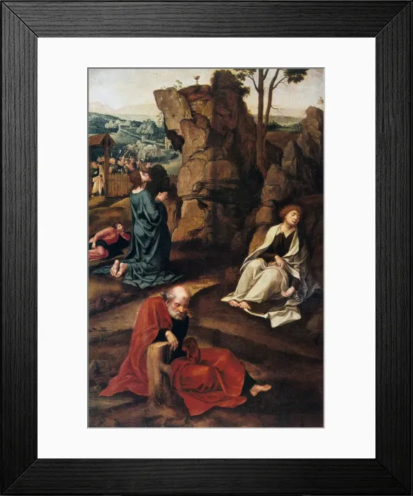 Framed Print : The Agony in the Garden, 1527-1530. Artist: Pieter Coecke van Aelst Framed Print : The Agony in the Garden, 1527-1530. Artist: Pieter Coecke van Aelst