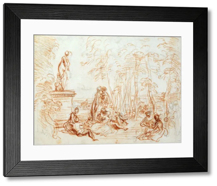 Framed Print : The Pleasure of Love, sketch, 18th century. Artist: Jean-Antoine Watteau Framed Print : The Pleasure of Love, sketch, 18th century. Artist: Jean-Antoine Watteau