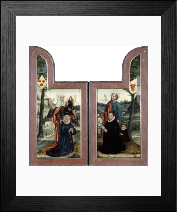 Framed Print : Triptych with St Peter and St Anne, front, 16th Century. Artist: Bernaert van Orley Framed Print : Triptych with St Peter and St Anne, front, 16th Century. Artist: Bernaert van Orley