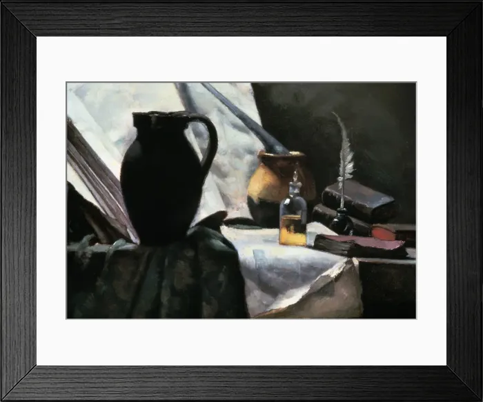 Framed Print : Still Life with Skull, detail, 19th century. Artist: Antoine Vollon Framed Print : Still Life with Skull, detail, 19th century. Artist: Antoine Vollon