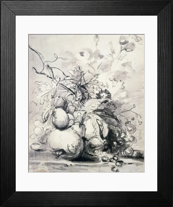 Framed Print : Still Life of Fruit, (1700 - 1749?). Artist: Jan van Huysum Framed Print : Still Life of Fruit, (1700 - 1749?). Artist: Jan van Huysum