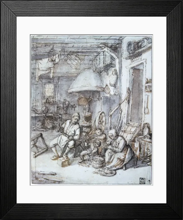 Framed Print : The Dutch Peasants, 17th century. Artist: Adriaen van Ostade Framed Print : The Dutch Peasants, 17th century. Artist: Adriaen van Ostade