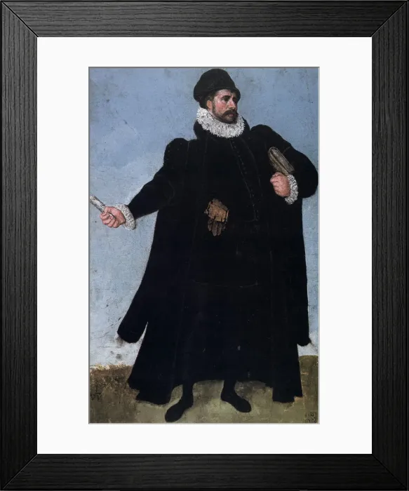 Framed Print : Study of a Costume, 16th century. Artist: Lucas van Valckenborch Framed Print : Study of a Costume, 16th century. Artist: Lucas van Valckenborch