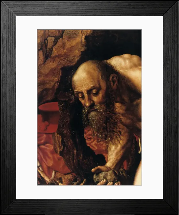 Framed Print : St Jerome, detail, 1543. Artist: Jan Sanders van Hemessen Framed Print : St Jerome, detail, 1543. Artist: Jan Sanders van Hemessen