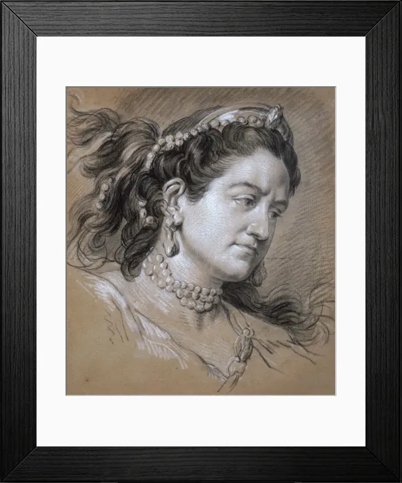 Framed Print : Portrait of a Woman, 18th century. Artist: Jean Baptiste van Loo Framed Print : Portrait of a Woman, 18th century. Artist: Jean Baptiste van Loo