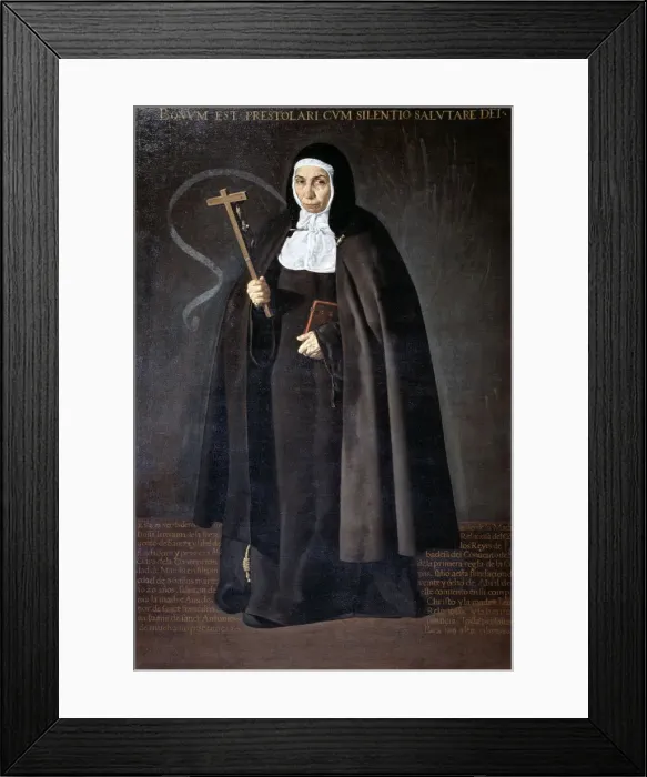 Framed Print : Abbess Jeronima de la Fuente, 1620. Artist: Diego Velazquez Framed Print : Abbess Jeronima de la Fuente, 1620. Artist: Diego Velazquez