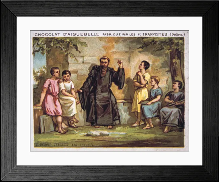Framed Print : Saint Benoit instructs the children, 19th century Framed Print : Saint Benoit instructs the children, 19th century
