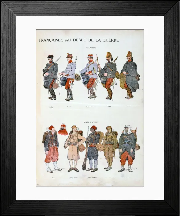 Framed Print : French army uniforms, World War One, 1914 Framed Print : French army uniforms, World War One, 1914