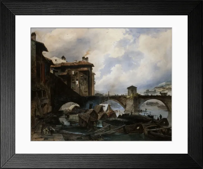 Framed Print : The Port of Lyon, 1830. Artist: Louis Etienne Watelet Framed Print : The Port of Lyon, 1830. Artist: Louis Etienne Watelet