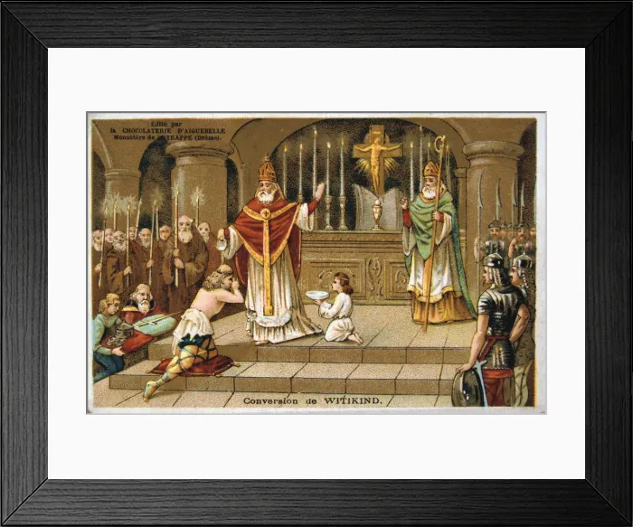 Framed Print : Conversion of Witikind, 785 AD, (19th century) Framed Print : Conversion of Witikind, 785 AD, (19th century)