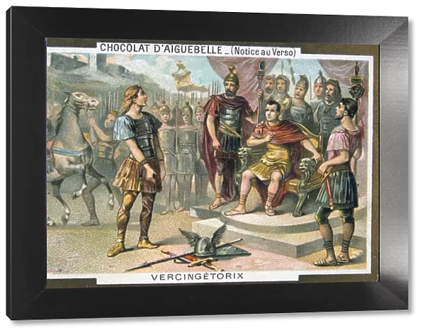 Vercingetorix surrenders to Julius Caesar, c46 BC, (19th century)