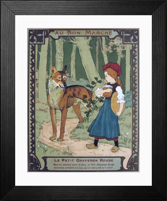Framed Print : Litttle Red Riding Hood, 19th century Framed Print : Litttle Red Riding Hood, 19th century